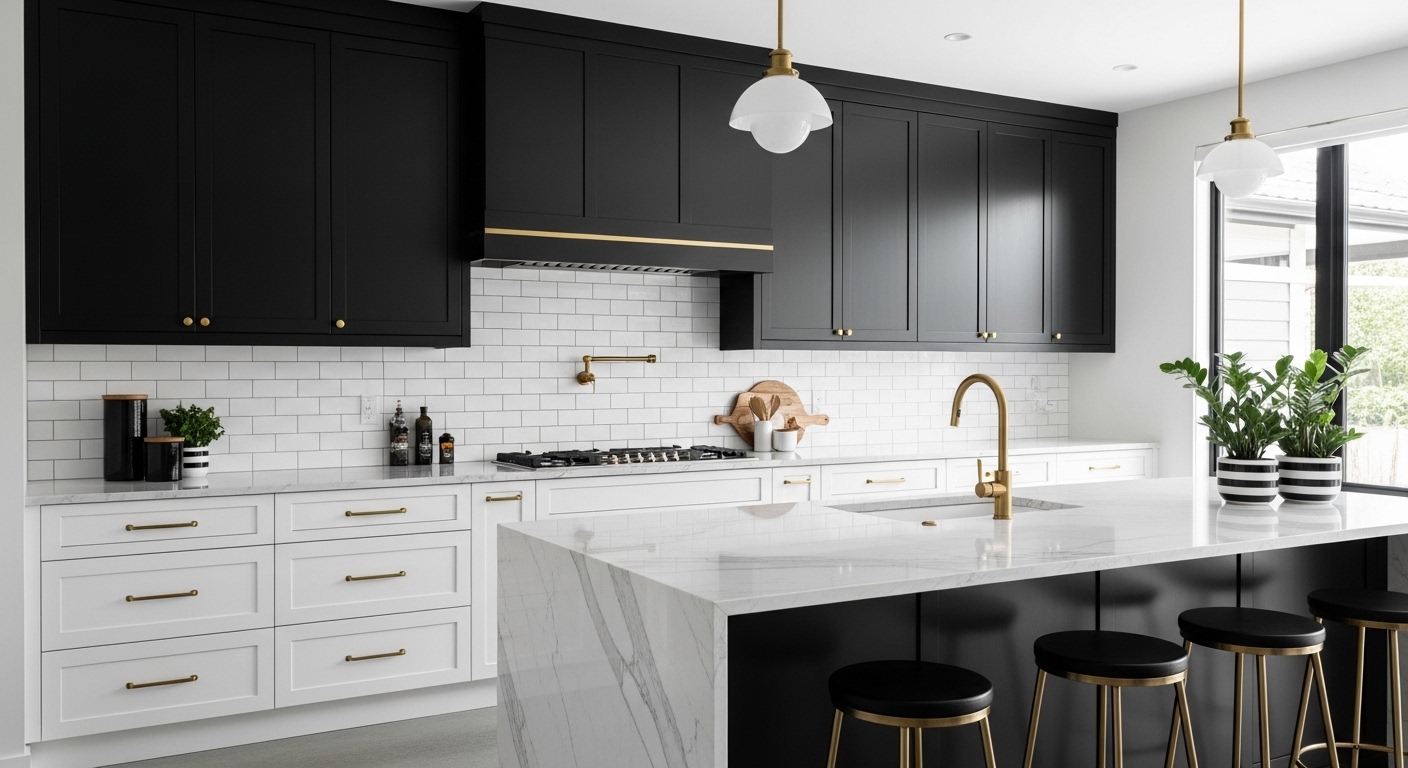 Black and White Kitchen: How to Avoid the Diner Look